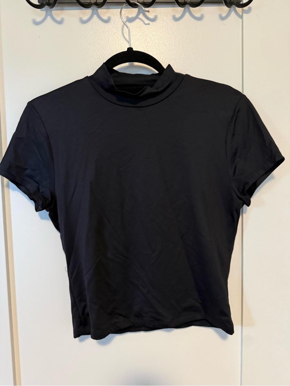 Abercrombie & Fitch Black Short Sleeve Mock Neck Tee